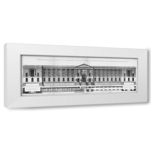 Louvre, Principal Facade White Modern Wood Framed Art Print by Blondel, Jacques Francois