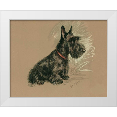 Scottish Terrier, Nanette White Modern Wood Framed Art Print by Dawson, Lucy