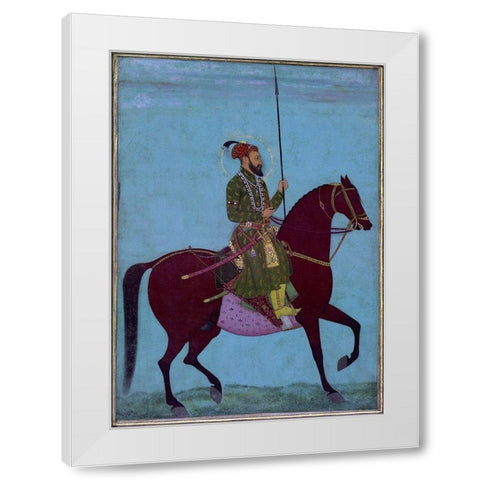 Aurangzeb White Modern Wood Framed Art Print by Anon, Mughal c1690
