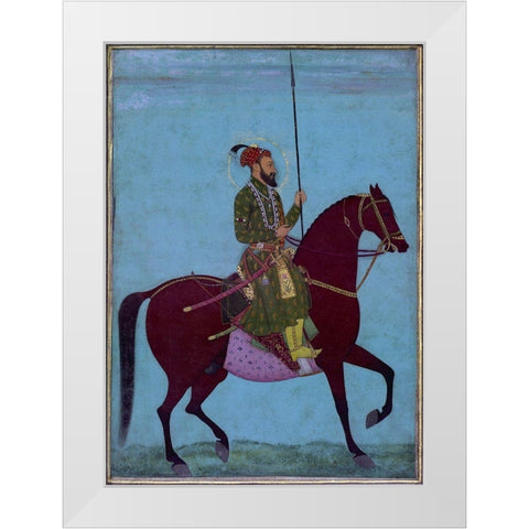 Aurangzeb White Modern Wood Framed Art Print by Anon, Mughal c1690