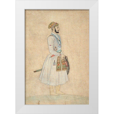Shah Alam Bahadur White Modern Wood Framed Art Print by Anon, Mughal c1690