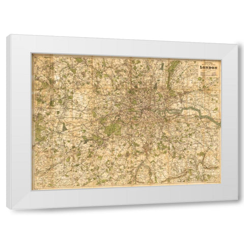 Map of London, 1902 White Modern Wood Framed Art Print by Bacon, George Washington