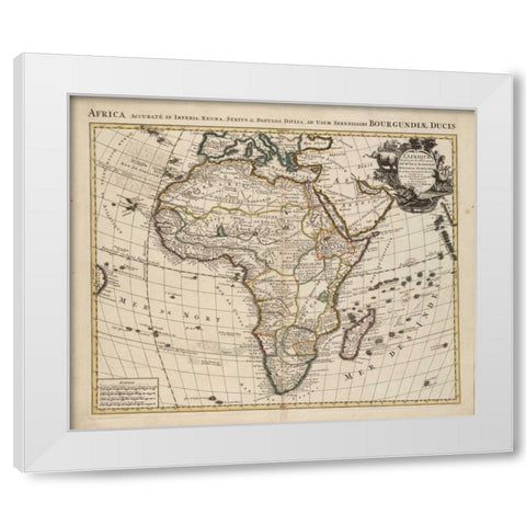 Africa White Modern Wood Framed Art Print by De LIsle, Guillaume