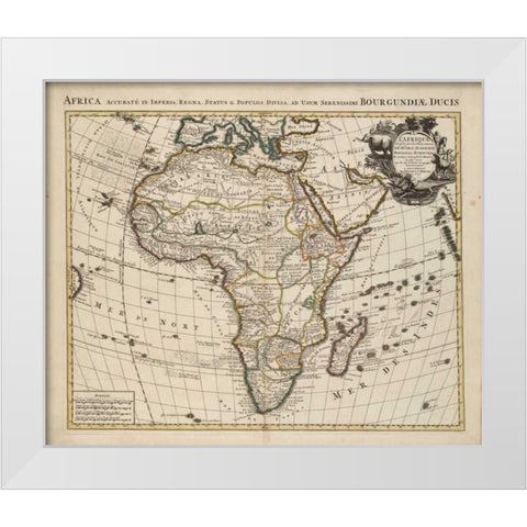 Africa White Modern Wood Framed Art Print by De LIsle, Guillaume