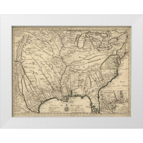 Louisiana White Modern Wood Framed Art Print by De LIsle, Guillaume