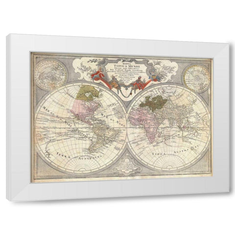 Lotter Mappe-Monde White Modern Wood Framed Art Print by De LIsle, Guillaume