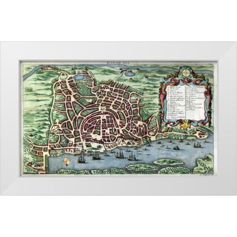 Plan de Goa White Modern Wood Framed Art Print by Francois, Antoine