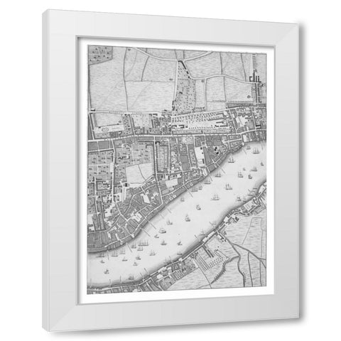 Roque Sectional map of London 1748 White Modern Wood Framed Art Print by Roque, John