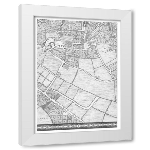Roque Sectional map of London 1748 White Modern Wood Framed Art Print by Roque, John