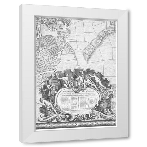 Roque Sectional map of London 1748 White Modern Wood Framed Art Print by Roque, John