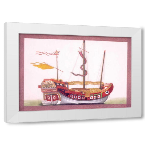 Chinese Junk White Modern Wood Framed Art Print by Anonymous, Chinese 1840