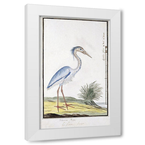 Heron White Modern Wood Framed Art Print by Gordon, Robert James
