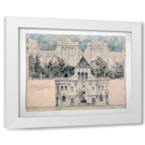 Skyddsmur Garden, Stockholm White Modern Wood Framed Art Print by Anon, c1900