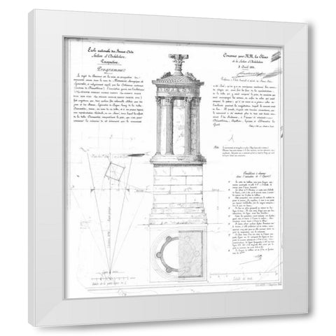Tower of Lysicrates White Modern Wood Framed Art Print by Stuart and Revett
