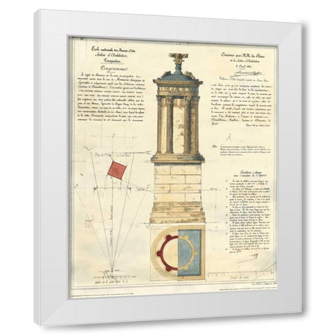 Tower of Lysicrates White Modern Wood Framed Art Print by Stuart and Revett