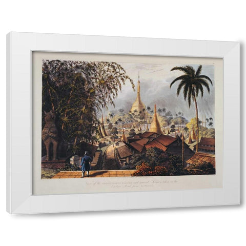 Rangoon, Great Dagon Pagoda White Modern Wood Framed Art Print by Moore,Ltnt Joseph