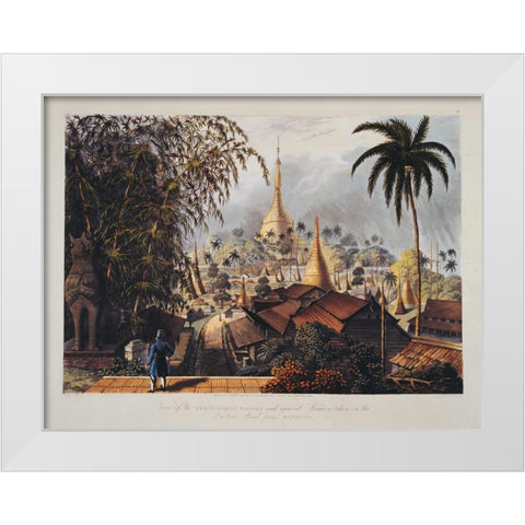 Rangoon, Great Dagon Pagoda White Modern Wood Framed Art Print by Moore,Ltnt Joseph