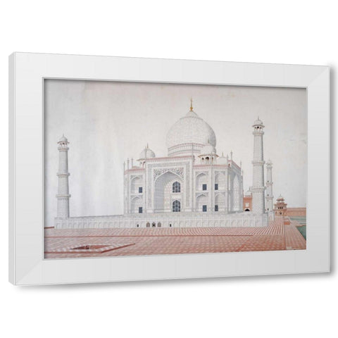 The Taj Mahal White Modern Wood Framed Art Print by Anon, Mughal 1813