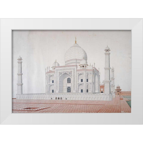 The Taj Mahal White Modern Wood Framed Art Print by Anon, Mughal 1813