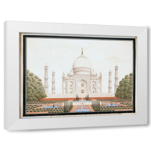 The Taj Mahal with Garden White Modern Wood Framed Art Print by Anon, Mughal 1813