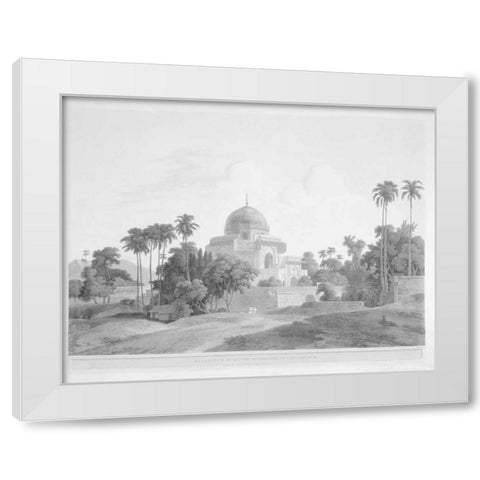 Mausoleum at Chunar Gar White Modern Wood Framed Art Print by Daniells,Thomas and Wm