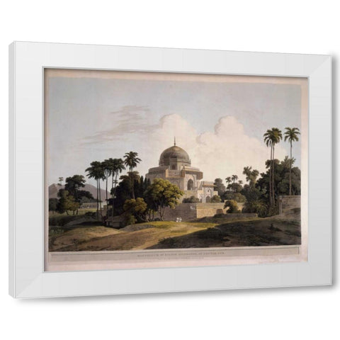 Mausoleum at Chunar Gar White Modern Wood Framed Art Print by Daniells,Thomas and Wm
