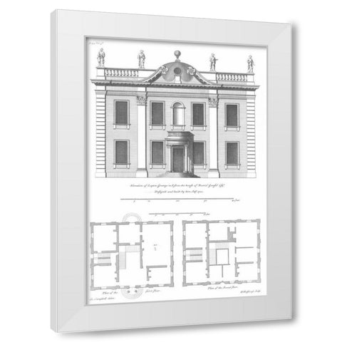 Elevation, Leyton Grange White Modern Wood Framed Art Print by Campbell, Colin