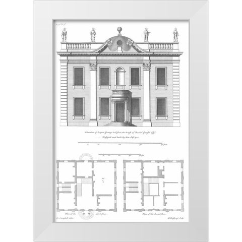 Elevation, Leyton Grange White Modern Wood Framed Art Print by Campbell, Colin