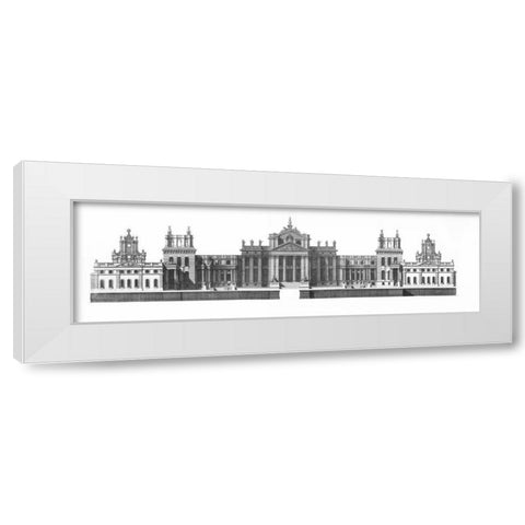 Elevation, North Front Blenheim Palace White Modern Wood Framed Art Print by Campbell, Colin
