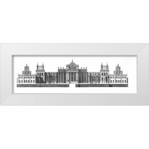 Elevation, North Front Blenheim Palace White Modern Wood Framed Art Print by Campbell, Colin