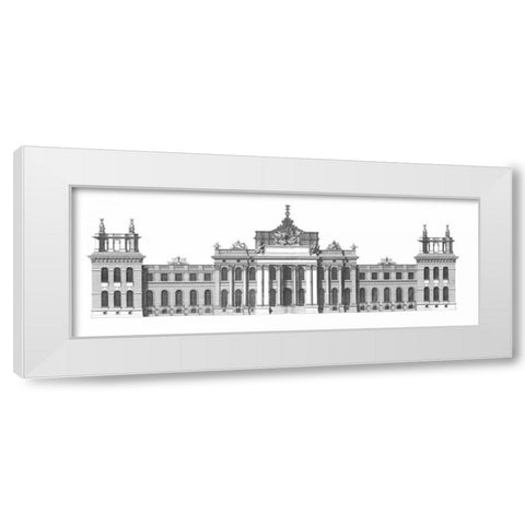 Elevation, South Front Blenheim Palace White Modern Wood Framed Art Print by Campbell, Colin