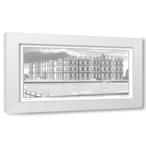 Longleat, Axonometric View White Modern Wood Framed Art Print by Campbell, Colin