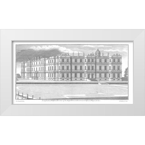 Longleat, Axonometric View White Modern Wood Framed Art Print by Campbell, Colin