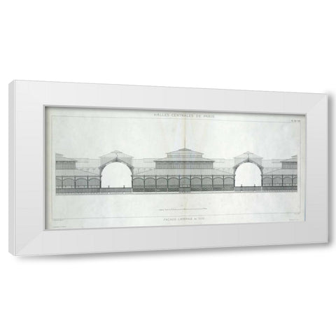 Les Halles, Paris, South Facade White Modern Wood Framed Art Print by Baltard, Victor