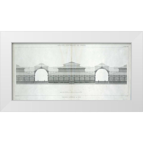 Les Halles, Paris, South Facade White Modern Wood Framed Art Print by Baltard, Victor