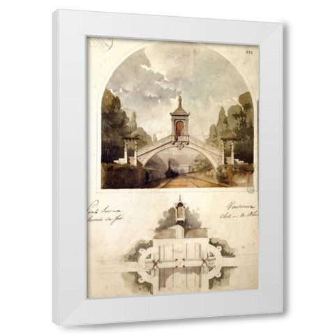Design for a Railway Bridge White Modern Wood Framed Art Print by Vaudremer, Emile