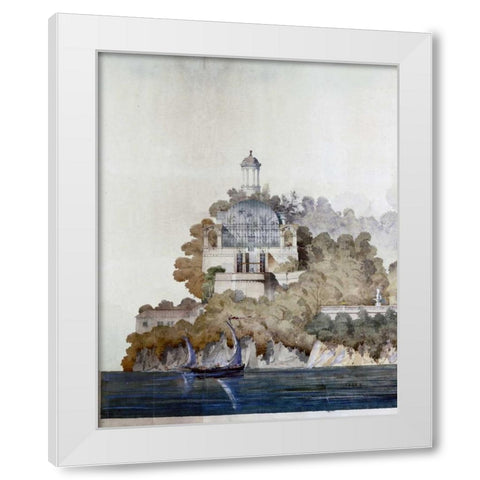 Vast Hostelry, West Elevation White Modern Wood Framed Art Print by Postolle, Victor