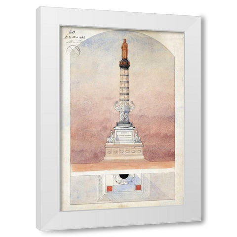 Column of Navarin White Modern Wood Framed Art Print by Postolle, Victor