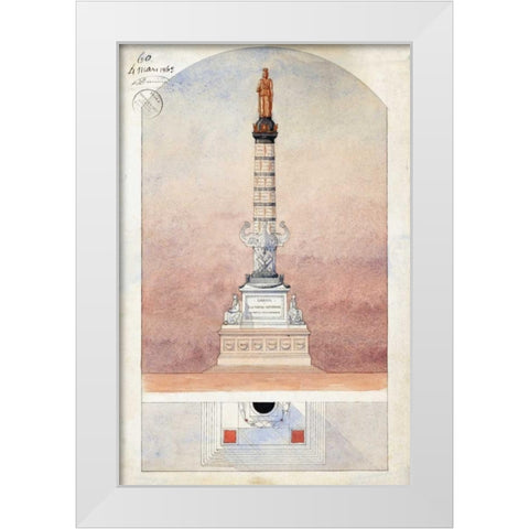 Column of Navarin White Modern Wood Framed Art Print by Postolle, Victor
