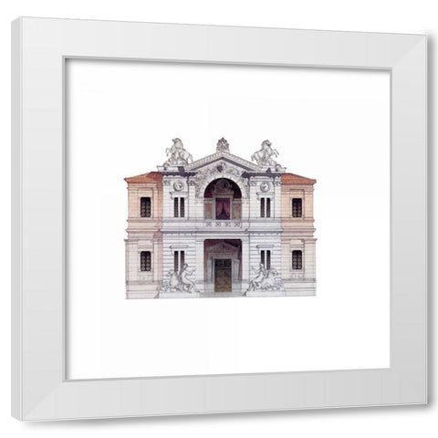 Entrance Detail, Riding Academy White Modern Wood Framed Art Print by Postolle, Victor