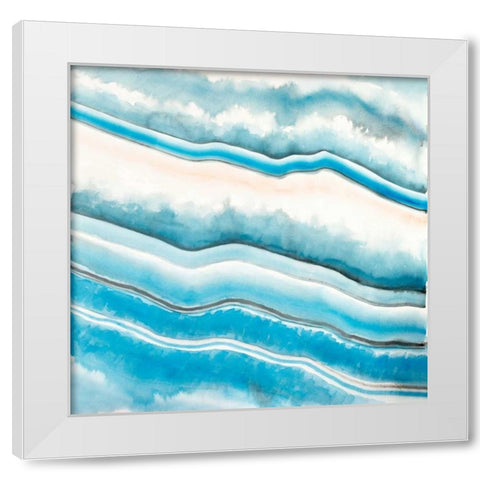 Textured geode White Modern Wood Framed Art Print by Atelier B Art Studio