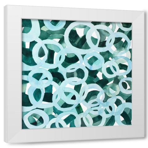 ABSTRACT CIRCLES White Modern Wood Framed Art Print by Atelier B Art Studio