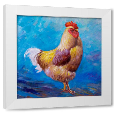 Beautiful Rooster White Modern Wood Framed Art Print by Atelier B Art Studio
