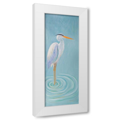 Great Blue Heron White Modern Wood Framed Art Print by Atelier B Art Studio