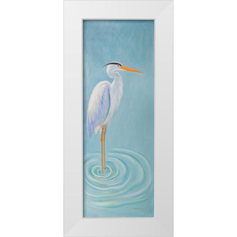 Great Blue Heron White Modern Wood Framed Art Print by Atelier B Art Studio