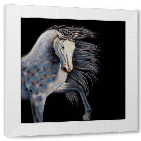 Abstract Horse White Modern Wood Framed Art Print by Atelier B Art Studio