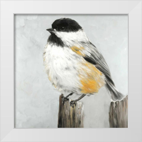 Coal Tit Bird White Modern Wood Framed Art Print by Atelier B Art Studio