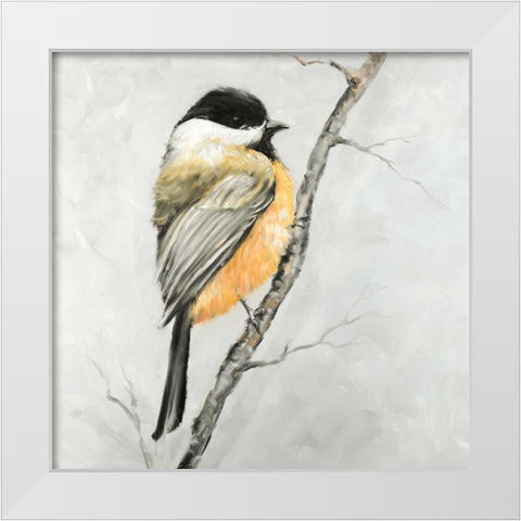Small Coal Tit White Modern Wood Framed Art Print by Atelier B Art Studio