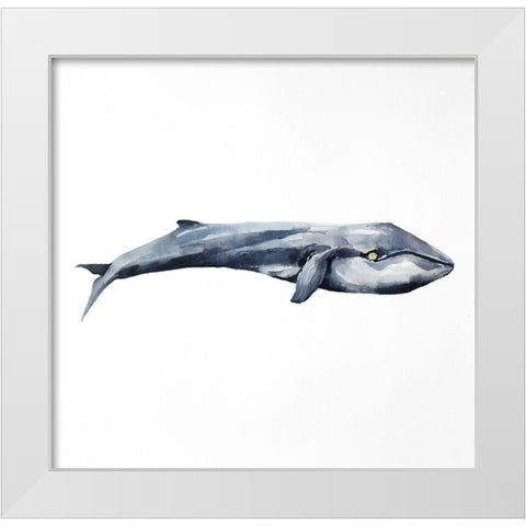 WATERCOLOR WHALE White Modern Wood Framed Art Print by Atelier B Art Studio