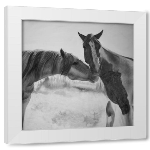 HORSES LOVER White Modern Wood Framed Art Print by Atelier B Art Studio